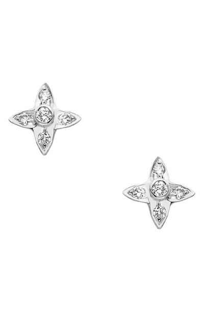 Sethi Couture Lumiere Diamond Stud Earrings In White Gold