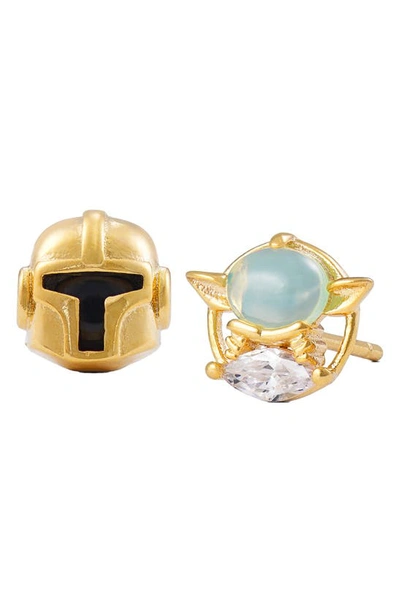 Girls Crew Star Wars Mandalorian Grogu Stud Earrings In Gold-plated