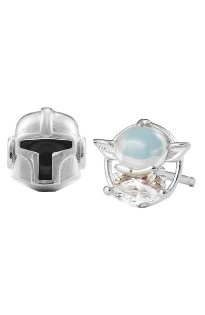 Girls Crew Star Wars Mandalorian Grogu Stud Earrings In Silver-tone