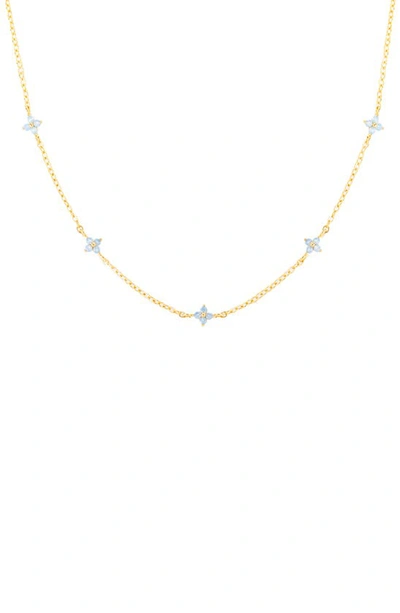 Girls Crew Blue Blossom Love Necklace In Gold