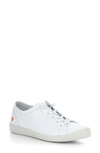 Softinos By Fly London Isla Distressed Sneaker In 028 White Smooth Leather