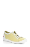 Softinos By Fly London Isla Distressed Sneaker In 036 Light Yellow/ White