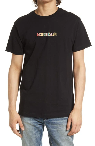 Icecream Hodgepodge Logo Cotton Graphic Tee In Black