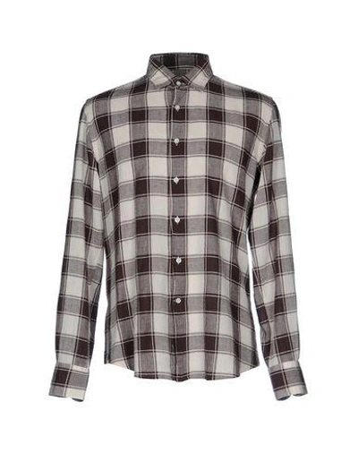 Glanshirt Checked Shirt In Dark Brown