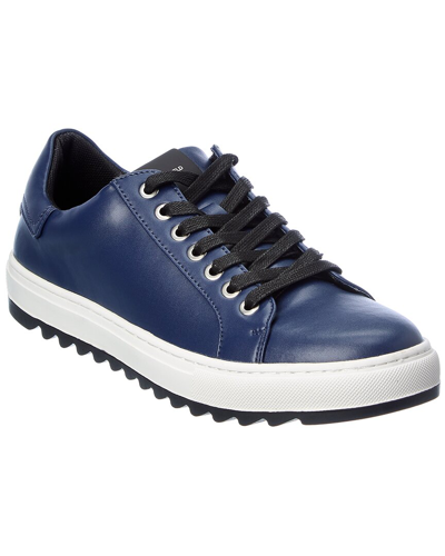 Karl Lagerfeld Recycled Leather Low Top Sneaker In Blue