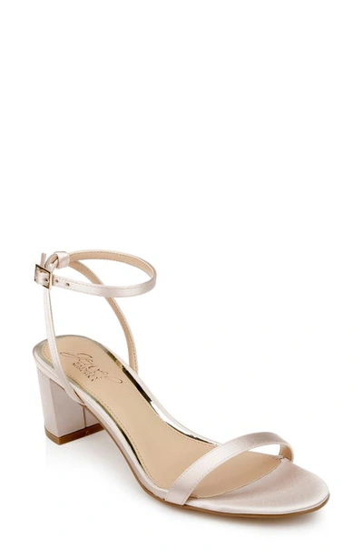 Jewel Badgley Mischka Danni Ii Ankle Strap Sandal In Champagne Satin