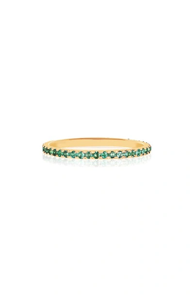 Ef Collection Emerald Eternity Stack Ring In 14k Yellow Gold