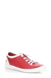 Softinos By Fly London Isla Distressed Sneaker In 038 Cherry Red/ White