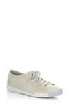 Softinos By Fly London Isla Distressed Sneaker In 604 Light Grey Washed Leather