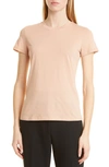 Vince Essential Pima Cotton Crewneck Top In Light Blush Sand