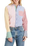 Alex Mill Wyatt Mixed Stripe Button-up Shirt In Pink