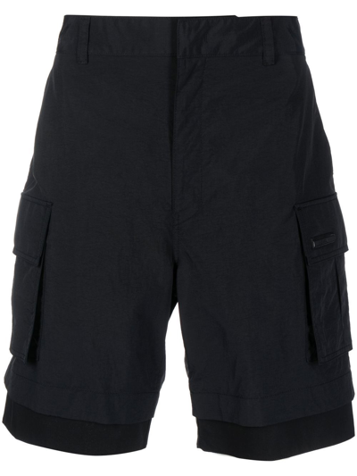 Juunj Layered Cargo Shorts In Black