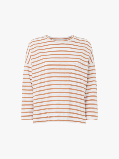 Whistles Womens Multi-coloured Striped Cotton-jersey Top M