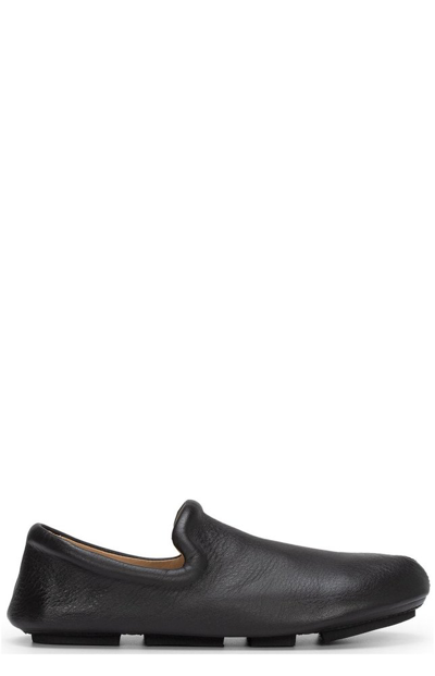 Marsèll Toddone Grained-leather Slippers In Black