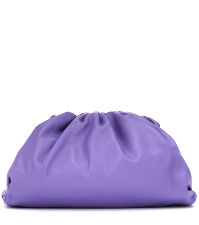 Bottega Veneta The Pouch Leather Clutch In Purple