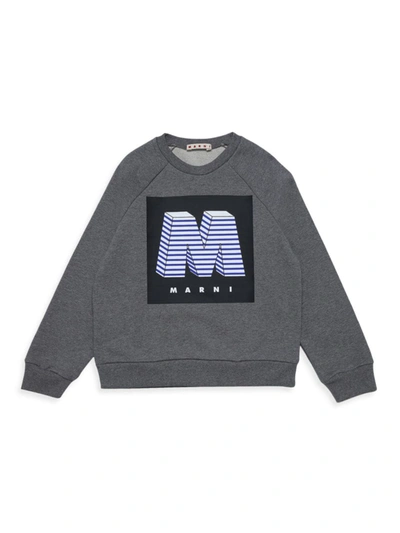 Marni Little Kid's & Kid's Logo Crewneck Sweatshirt In Grey