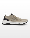 Berluti Shadow Leather-trimmed Mesh Sneakers In Nude & Neutrals