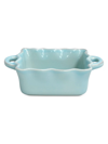 Casafina Stoneware White Square Ruffle Baker With Handles In Robins Egg Blue