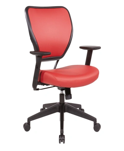 Osp Home Furnishings Seat And Back Task Chair With Adjustable Angled Arms In Dillon Lipstick