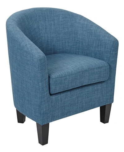 Osp Home Furnishings Ethan Fabric Tub Chair With Wood Legs In Blue Denim