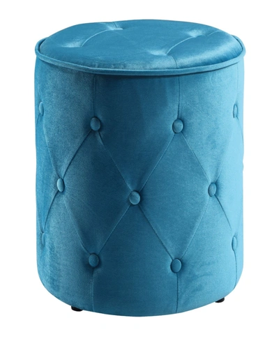 Osp Home Furnishings Curves Tufted Round Ottoman In Cruising