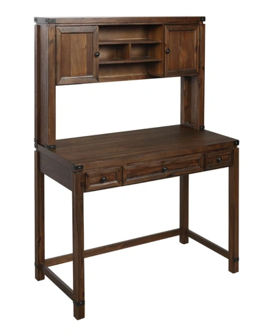 Osp Home Furnishings Baton Rouge Desk With Hutch In Brushed Walnut