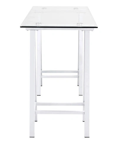 Osp Home Furnishings Middleton Desk With Clear Glass Top In White