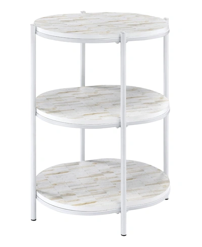 Osp Home Furnishings Renton 3-tier Oval Table In White