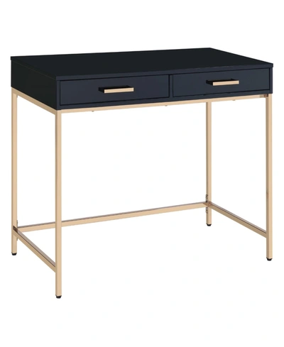 Osp Home Furnishings Alios Desk In Black/gold-tone