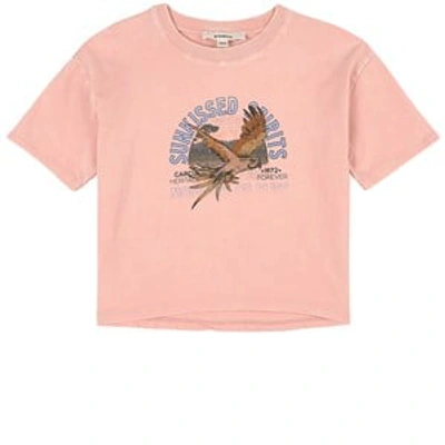 Garcia Kids' Graphic T-shirt Coral Bleach In Pink
