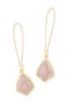 Kendra Scott Carrine Earrings In Rose Quartz/ Gold