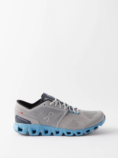 On Cloud X Rubber-trimmed Mesh Running Sneakers In Blue