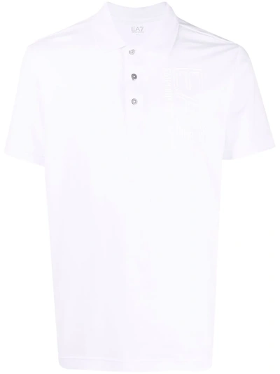 Ea7 Embossed-logo Polo Sirt In White