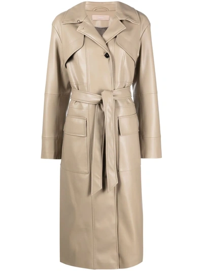 12 Storeez Belted Double-breasted Trench Coat In Neutrals