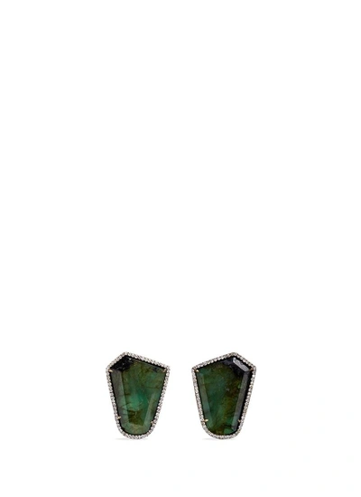Monique Péan 'atelier' Emerald Diamond 18k Recycled White Gold Earrings