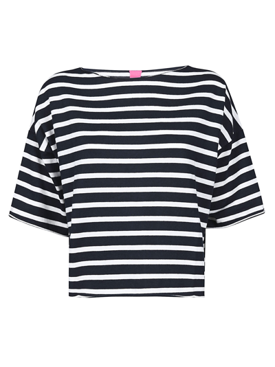 Alessandro Aste Cashmere Blend Striped Tee In Blue