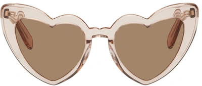 Saint Laurent Pink New Wave Sl 181 Loulou Sunglasses In Neutral