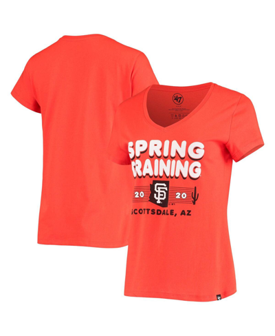 47 Brand Women's '47 Orange San Francisco Giants 2020 Spring Training Retro Bubble Rival V-neck T-shirt