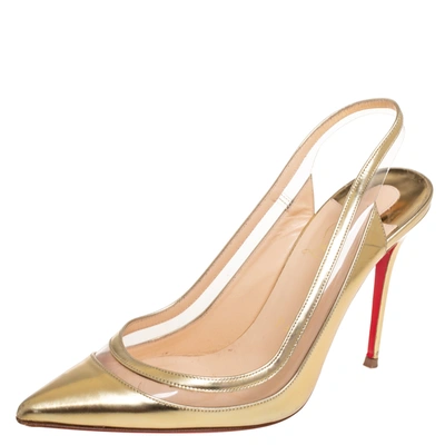 Christian Louboutin Gold Leather and PVC Just Picks Pumps Size 37.5 Christian  Louboutin