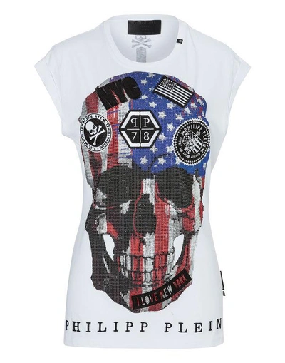 Philipp Plein T-shirt Round Neck Ss "costa Blu"