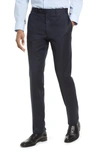 Jb Britches Flat Front Wool Trousers In Navy