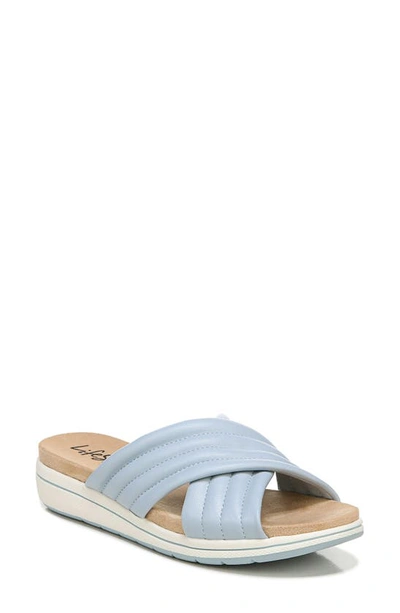 Lifestride Panama Cross Strap Slide Sandal In Pearl Blue