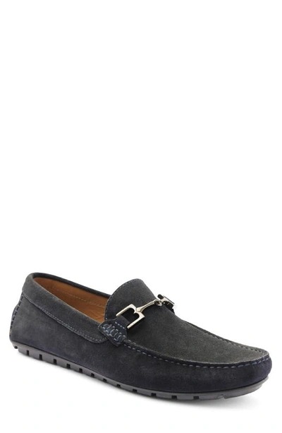 Bruno Magli Men's Xander Horse-bit Strap Leather Drivers In Navy Suede