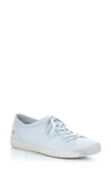 Softinos By Fly London Isla Distressed Sneaker In 608 Light Blue Washed Leather