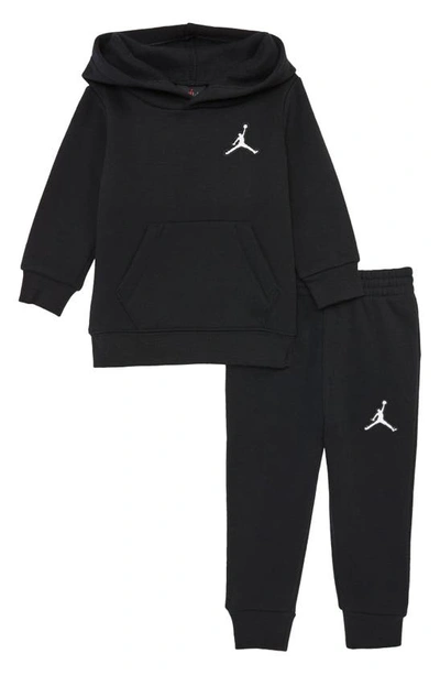 Jordan Babies' Essentials Fleece Hooded Sweatshirt & Joggers Set In Black