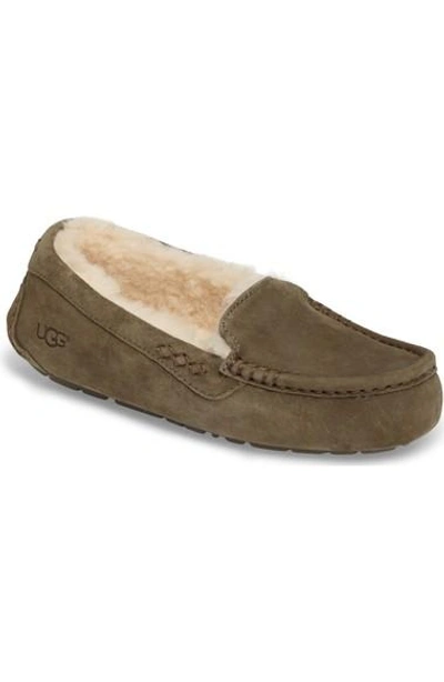 Ugg Ansley Water Resistant Slipper In Spruce Suede