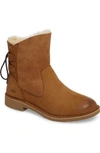 Ugg Naiyah Lace-back Genuine Shearling Boot In Chestnut Nubuck Leather