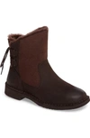 Ugg Naiyah Lace-back Genuine Shearling Boot In Stout Nubuck Leather