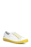 Softinos By Fly London Irit Low Top Sneaker In White/ Yellow
