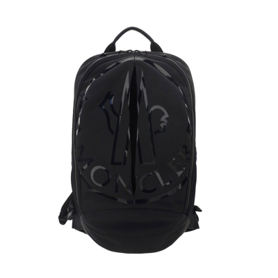 Moncler Cut Cotton Blend Backpack In Чёрный